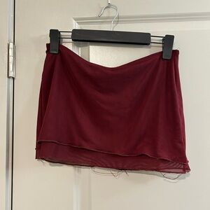 Edikted Deep Red Mini Skirt